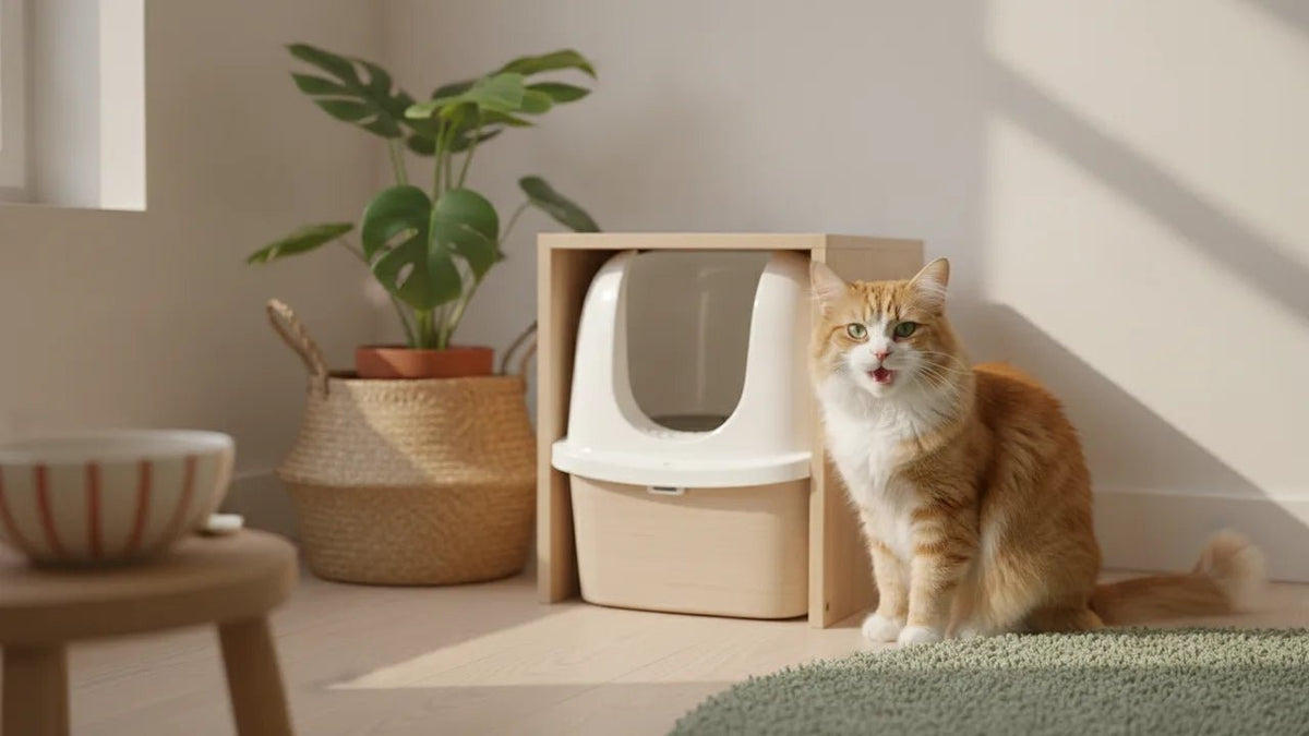 Chat qui miaule avant ou après la litière : pourquoi