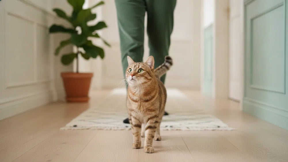 Chat qui vous suit à la litière : pourquoi