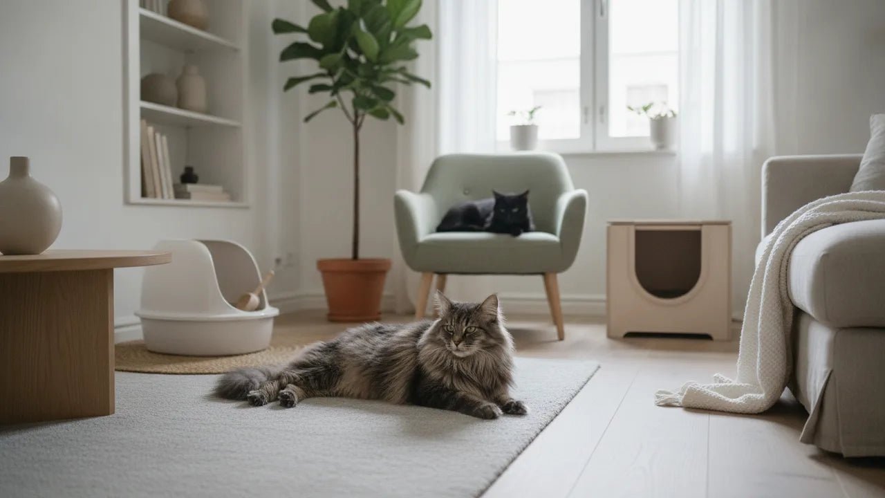 Deux chats en appartement : combien de litières