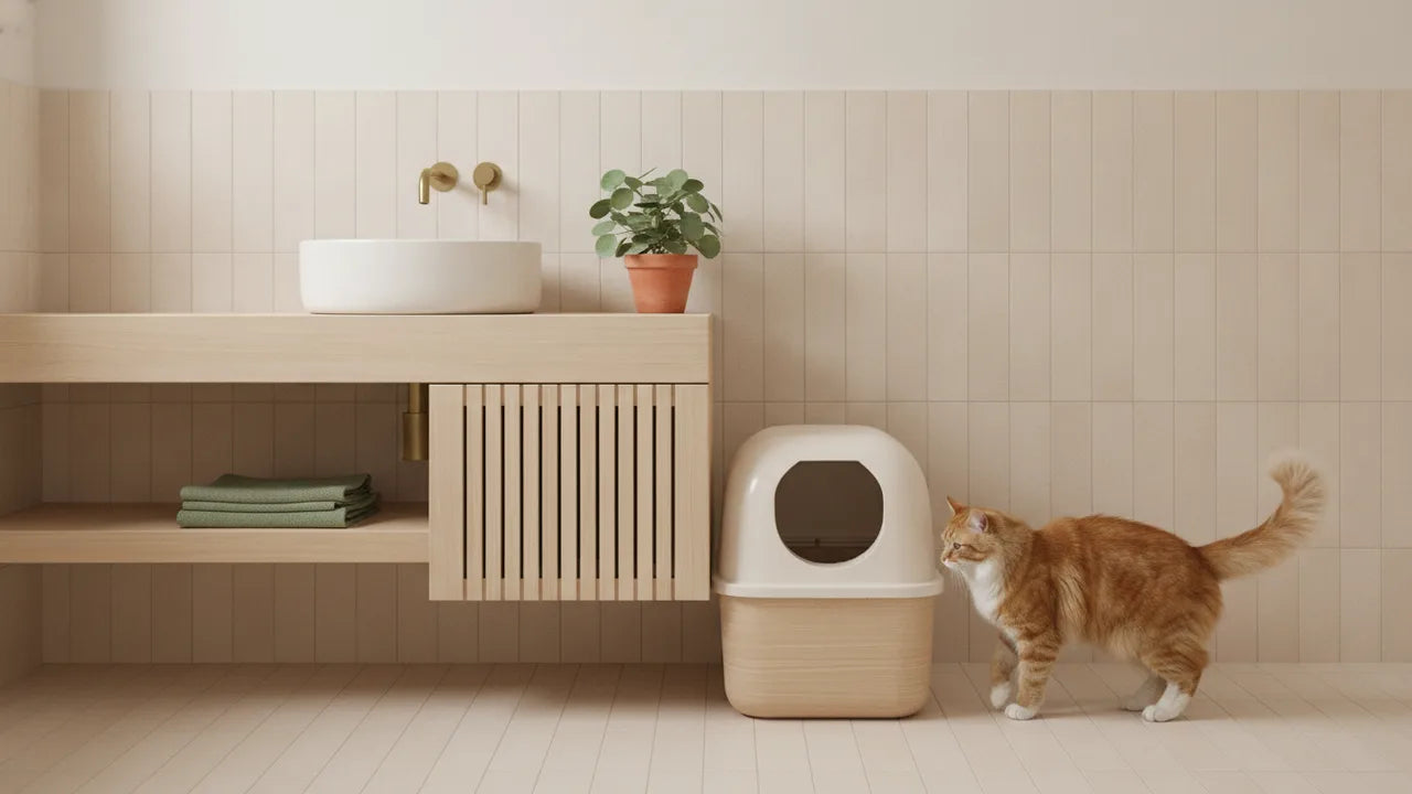 Litière et petite salle de bain : l'intégrer avec goût