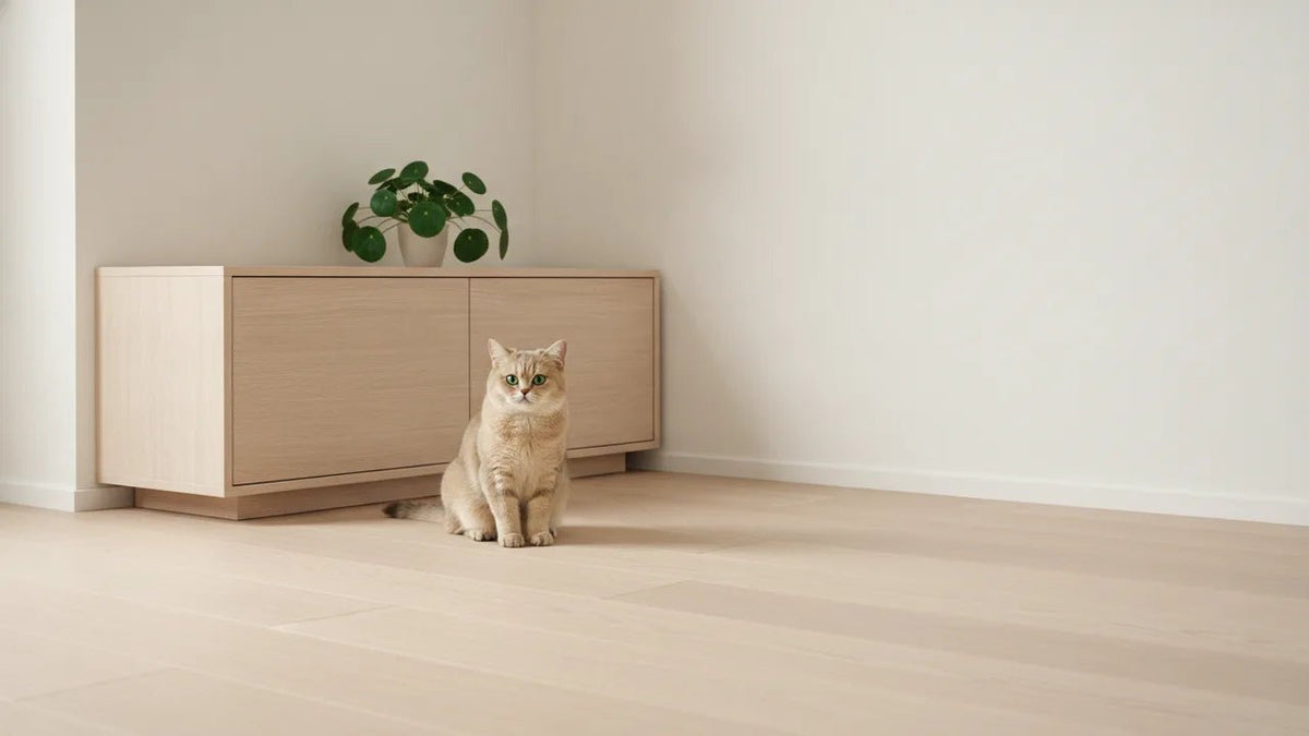 Litière et style minimaliste : un coin épuré