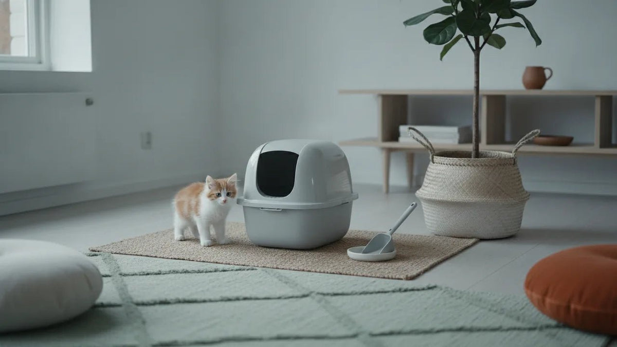 Premier chat en appartement : installer le coin litière