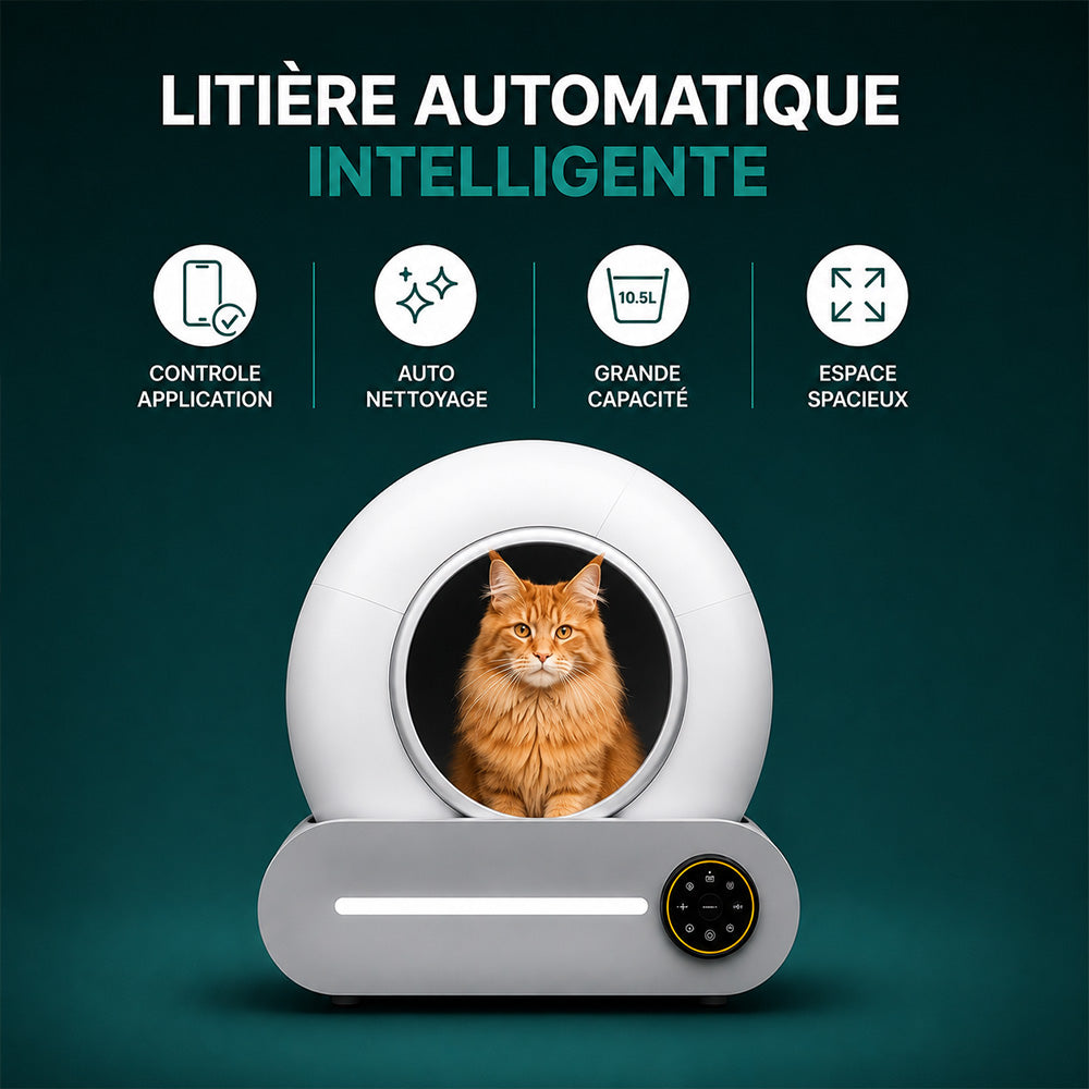 Litière automatique Simba intelligente, vue de face