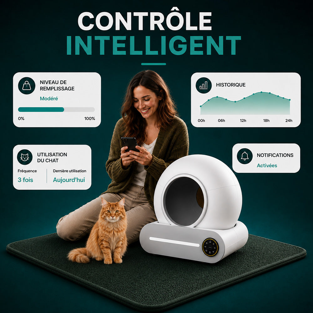 Application mobile de suivi de la litière automatique Simba