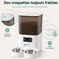 Réservoir hermétique qui garde les croquettes fraîches, Nalo double bol