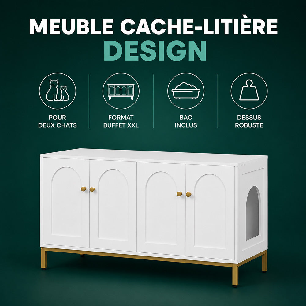Meuble cache litière - César