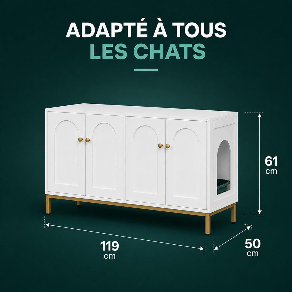 Meuble cache litière - César