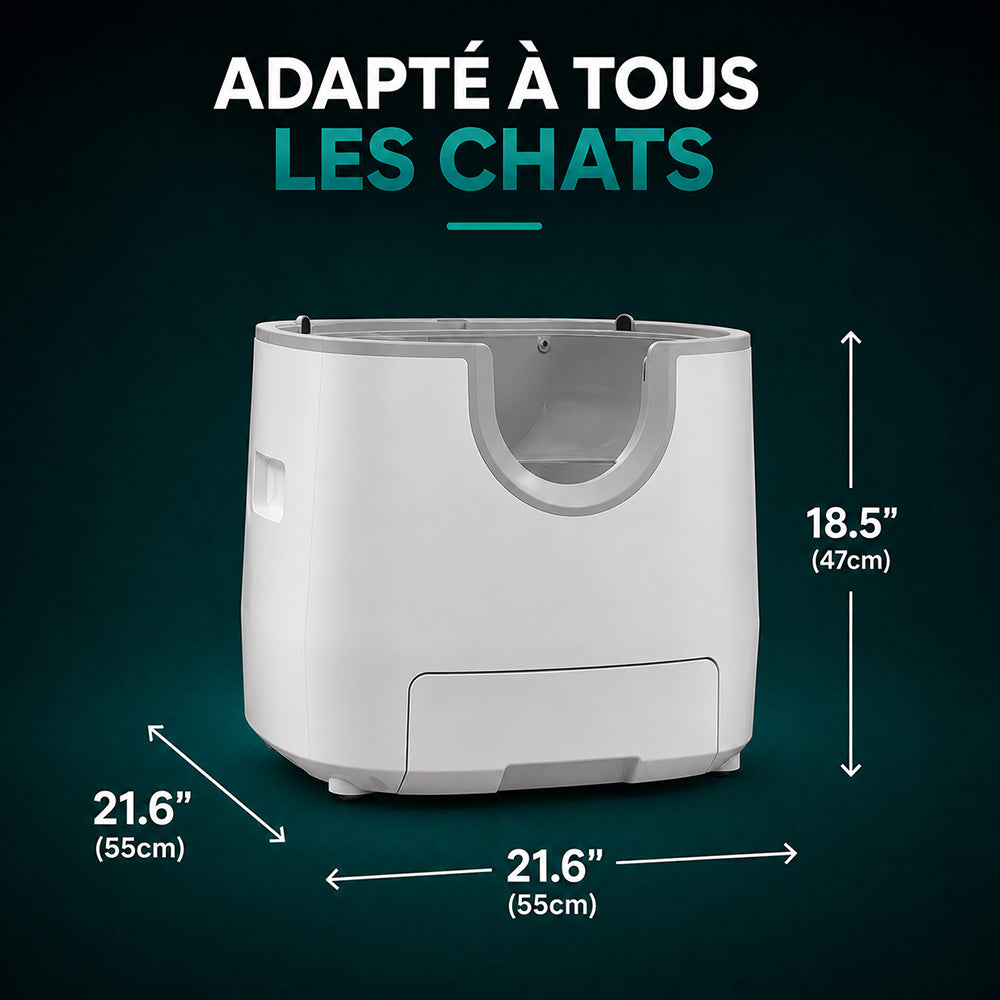 Dimensions de la litière automatique Milo