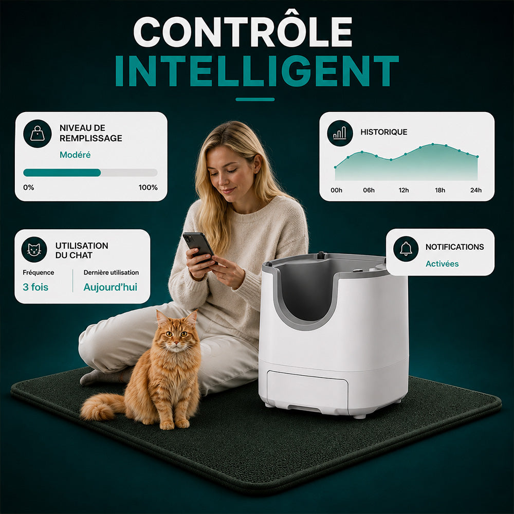 Application mobile de suivi de la litière automatique Milo