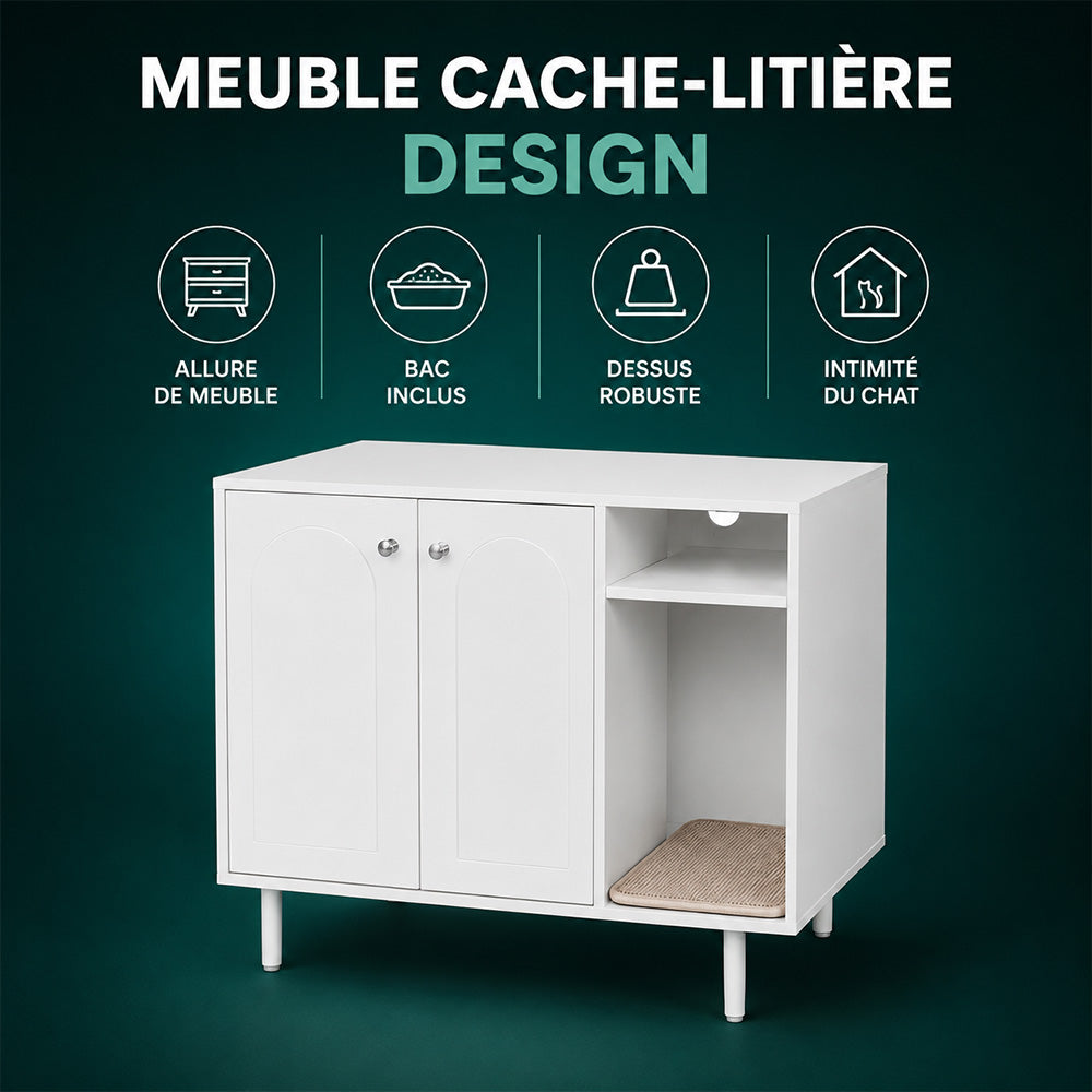 Meuble cache litière - Léon
