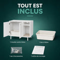Meuble cache litière - Léon